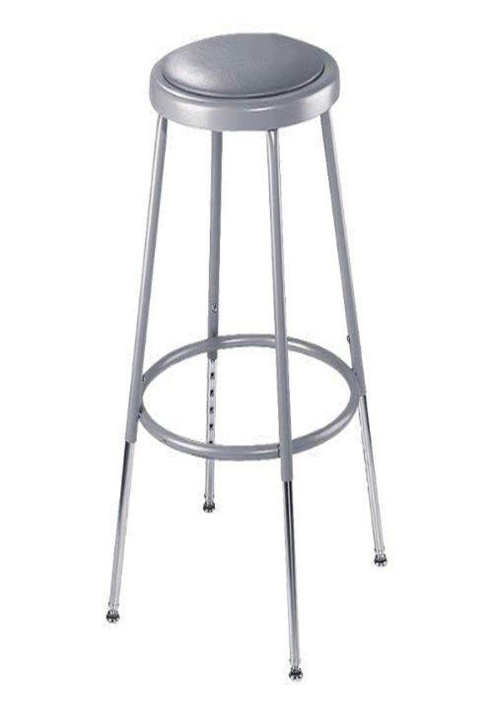 National Public Seating Stools, 25&quot;-33&quot;, Grey