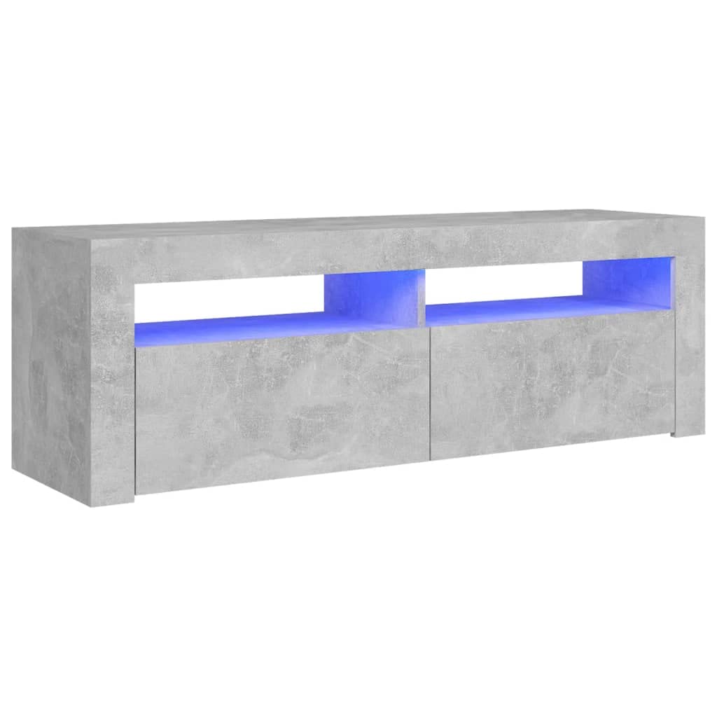 TV Cabinet with LED Lights White 47.2&quot;x13.8&quot;x15.7&quot;