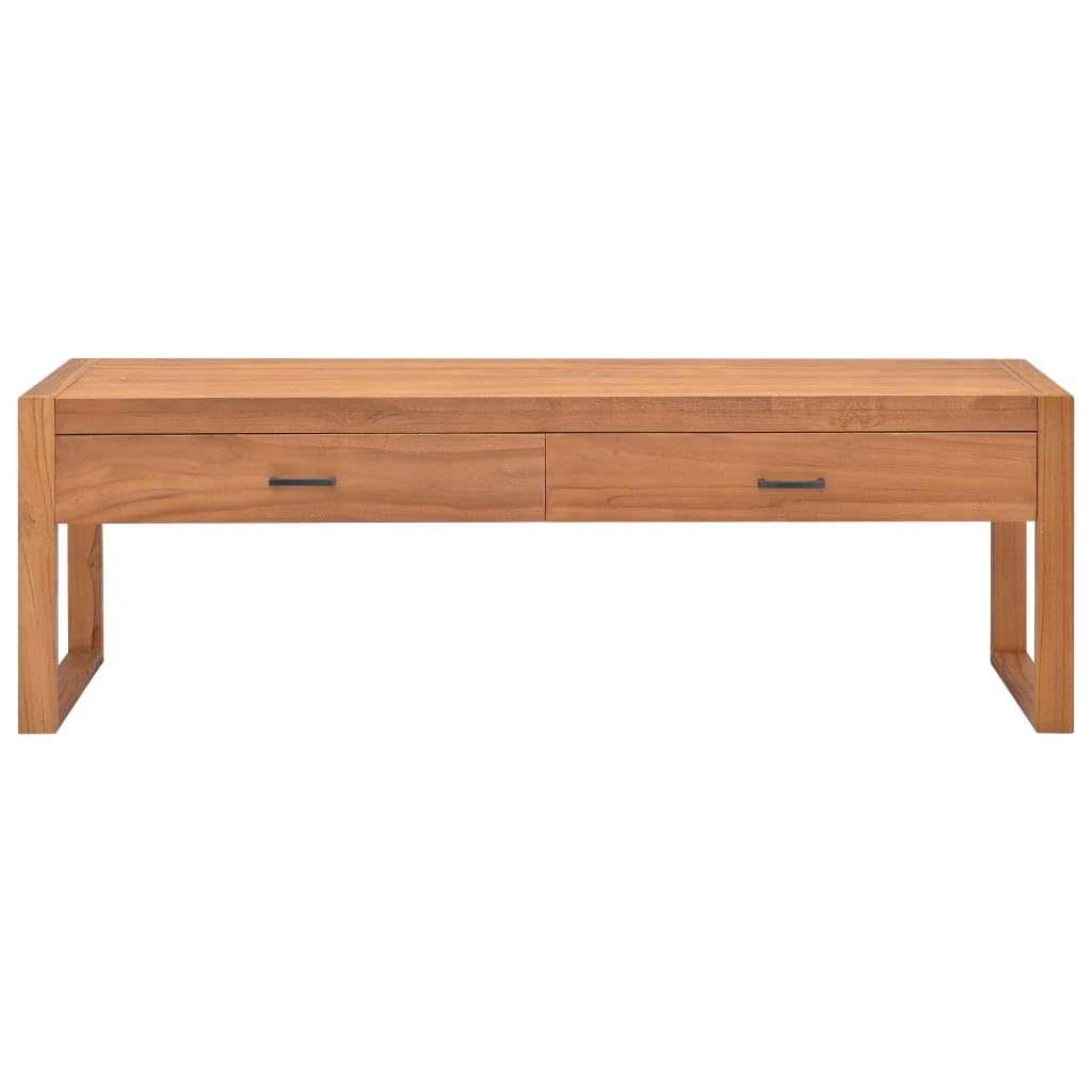 vidaXL Solid Teak TV Stand - Media Console/Storage Cabinet for Living Room/Office - 47.2"x15.7"x17.7" - Brown Teak Wood