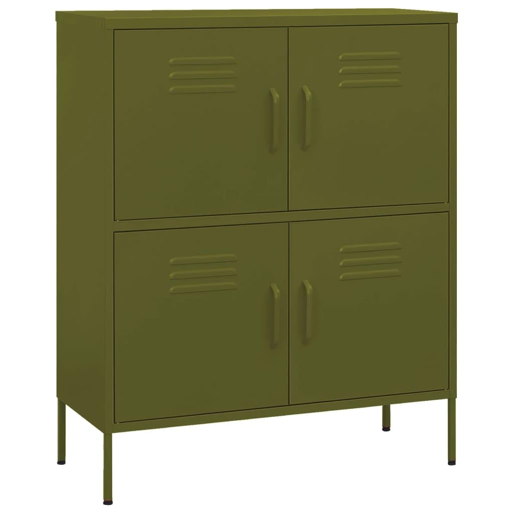 vidaXL Storage Cabinet Olive Green 31.5&quot;x13.8&quot;x40&quot; Steel