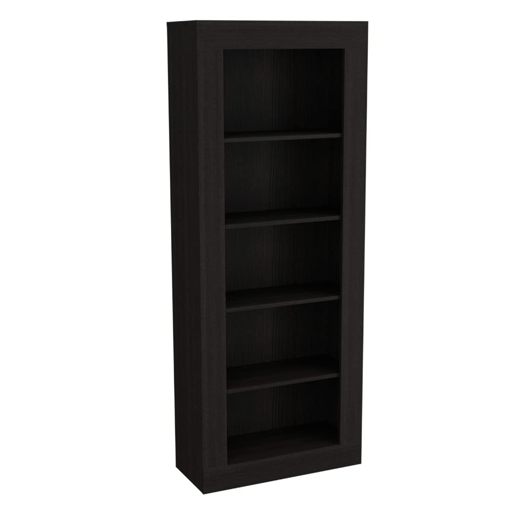 Poros Bookcase with Vertical Design and 5 Storage Shelves, Black