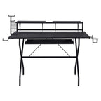 Acme Hartman Wooden Top 2-Shelf Computer Desk With Keyboard Tray In Black