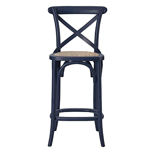 Modway Gear X-Back Wood Counter Stool In Midnight Blue