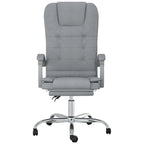 vidaXL Office Chair - Adjustable Reclining Function, Massage Point, Light Gray Fabric, 360-Degree Swivel & Rolling Castors, Sturdy Construction
