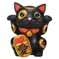 Black Maneki Neko Money Lucky Cat Chinese Japanese Statue