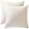 Dezene Couch Pillow Covers 24X24 Cream: 2 Pack Cozy Soft Velvet Square Throw Pillow Cases For Farmhouse Home Decor