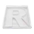 WENPACK 12 Cardboard Letter Shaped Mache Decorative Strawberries Fillable Sweets Candy Box with Clear Lid (White, R)