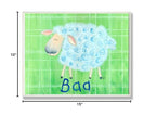 The Kids Room By Stupell Baa Sheep On Green Plaid Background Rectangle Wall Plaque