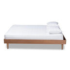 Baxton Studio Rina Mid-Century Modern Ash Wanut Finished Queen Size Wood Bed Frame