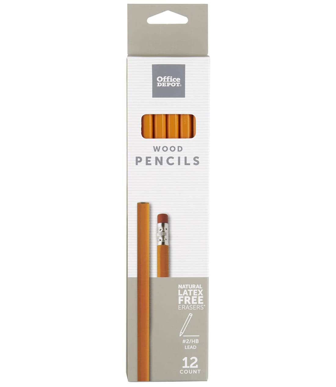 Office Depot Brand Wood Pencils, Unsharpened, 2 Hb Medium Lead, Yellow, Pack Of 12