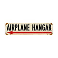 Airplane Hangar Left Arrow Vintage Style Steel Sign 20 x 5
