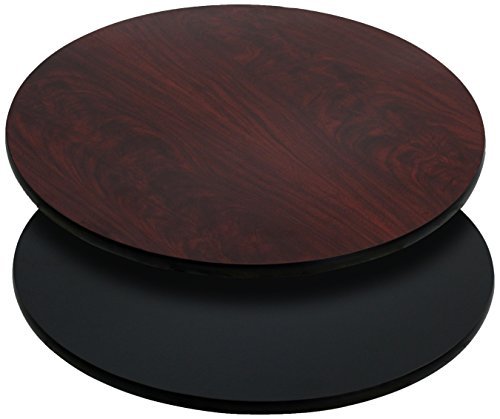 2 Pk. 42 Round Table Top with Black or Mahogany Reversible Laminate Top