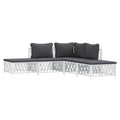 vidaXL Patio Furniture Set 5 Piece, Sectional Sofa with Cushions, Patio Lounge Set for Garden Lawn Backyard, Outdoor Patio Furniture, White Steel