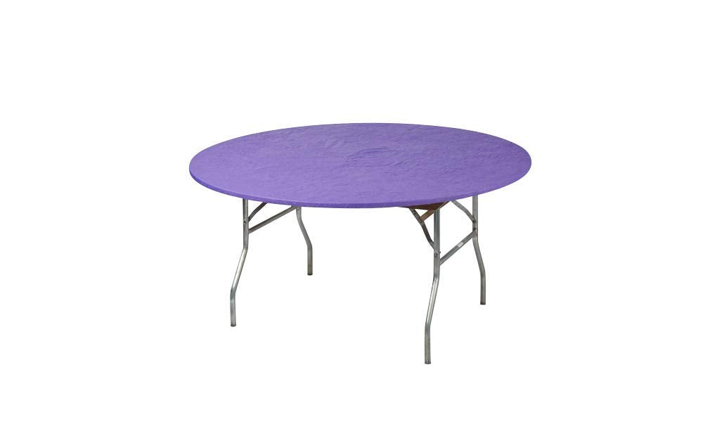 Kwik-Covers 60' Round Fitted Plastic Table Covers, Bundle Of 5 (Purple)