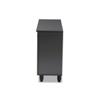 Baxton Studio Winda 3-Door Shoe Storage Cabinet, Dark Gray (152-9167-HiT)