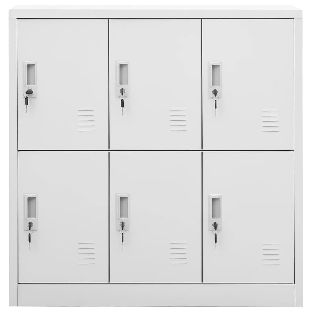 Vidaxl Locker Cabinets Set Of 2 - Steel Light Gray Storage Organizer, Secure Locking System, Ideal For Schools And Offices