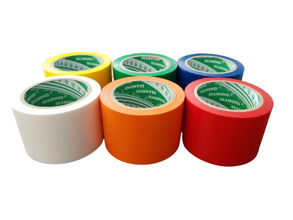 6 Colored Packing Tape, Moving Tape, 2.0 Mil Thick,(6 Rolls Red,Yellow,Green,Orange,Blue,White) Heavy Duty Carton Sealing Tape (