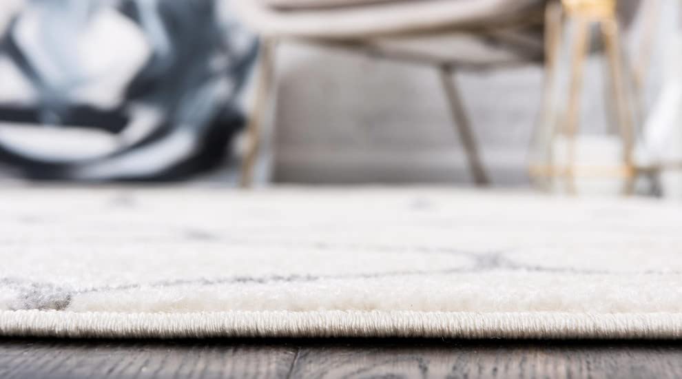 Unique Loom Trellis Frieze Collection Area Rug - Rounded (3' Square, Ivory/ Gray)