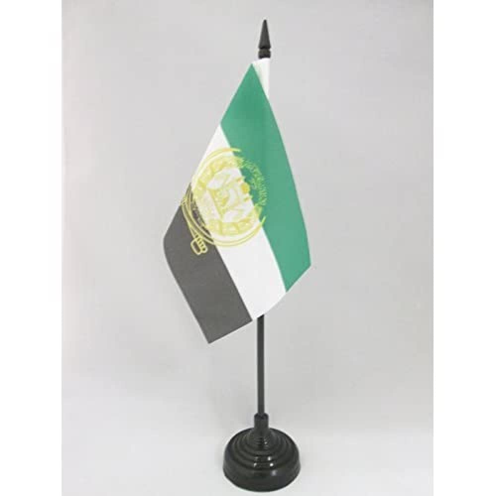 Afghanistan 2001-2002 Table Flag 4' X 6' - Former Afghan Desk Flag 15 X 10 Cm - Black Plastic Stick And Base - Az Flag