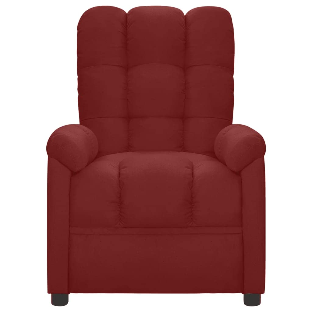 vidaXL Massage Recliner Wine Red Fabric