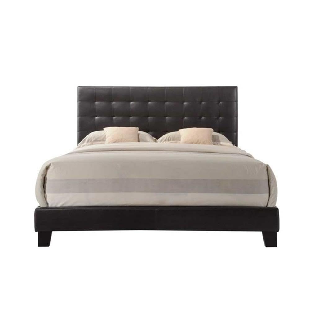 Acme Masate Faux Leather Upholstered Queen Panel Bed in Espresso