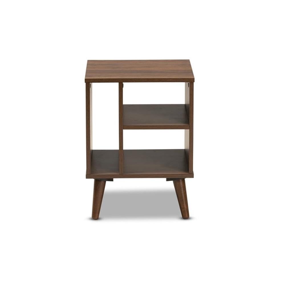 Baxton Studio Sami Mid-Century Modern Walnut Finished Wood End Table