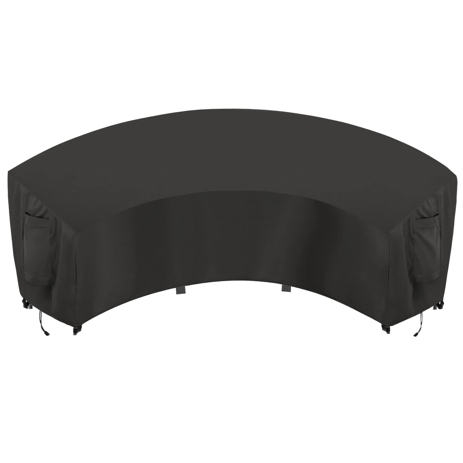 Outdoorlines Waterproof Curved Outdoor Sectional Cover - Uv Resistant Windproof Patio Sectional Sofa Covers For Deck, Lawn And Backyard, Heavy Duty Furniture Covers (190Lx36Dx39Hx128Fl, Camel)
