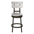 American Woodcrafters Colson Distressed White Metal Swivel Counter Barstool