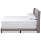 Baxton Studio Lisette Modern and Contemporary Grey Fabric Upholstered King Size Bed