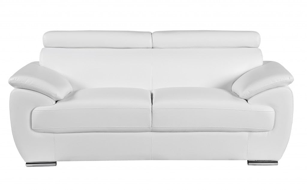 HomeRoots Decor 114-inch Captivating White Leather Sofa Set