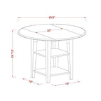 East West Furniture SUPL5-BMK-C 5 Piece Dining Room Furniture Set Includes a Round Kitchen Table with Dropleaf & Shelves and 4 Linen Fabric Upholstered Chairs, 42x42 Inch, Buttermilk & Cherry