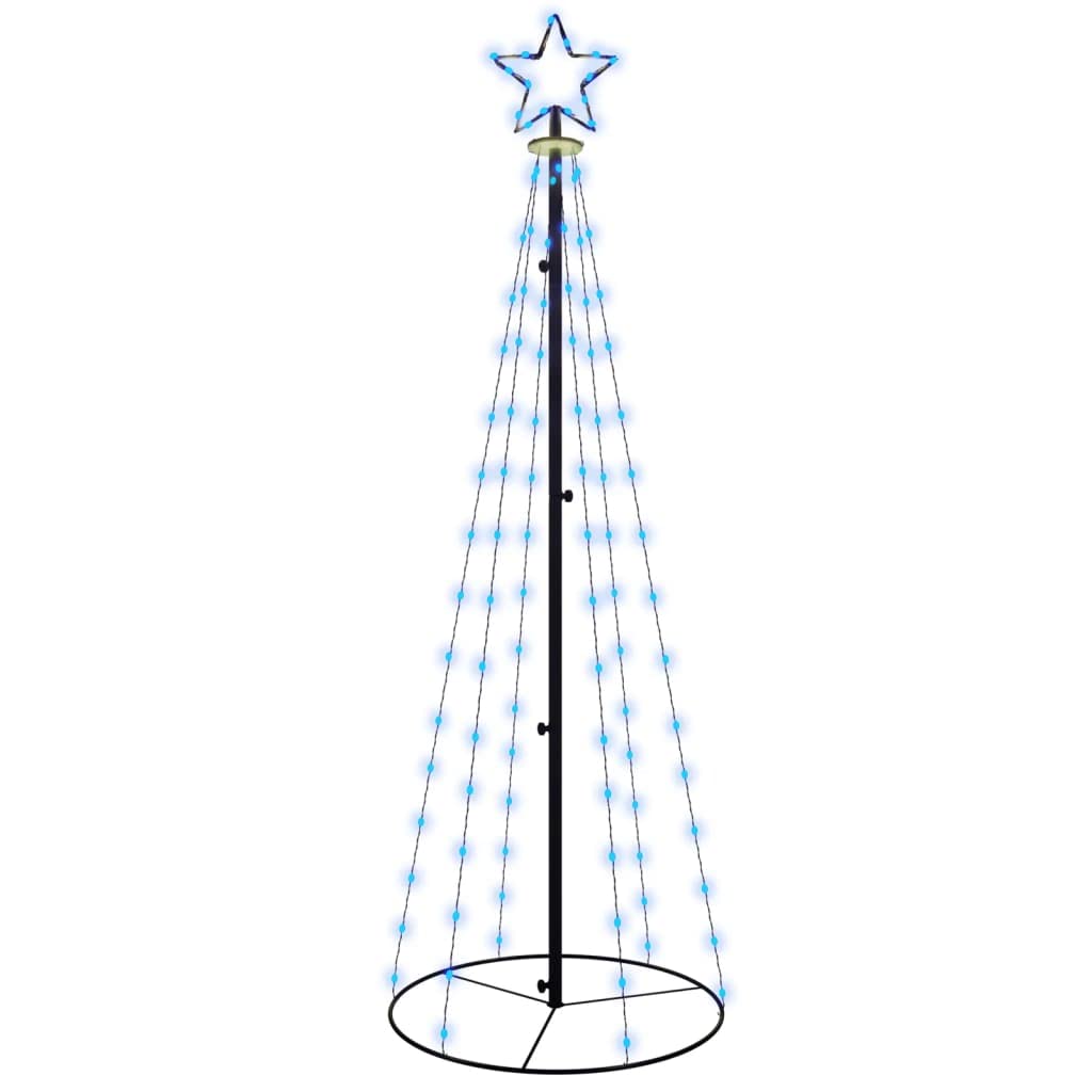 vidaXL 6 ft Christmas Cone Tree Light with Star Topper, Indoor and Outdoor Light Decoration with 8 Lighting Effects, 108 Pre-Lit LED Warm White Light, Xmas Holiday Decoration