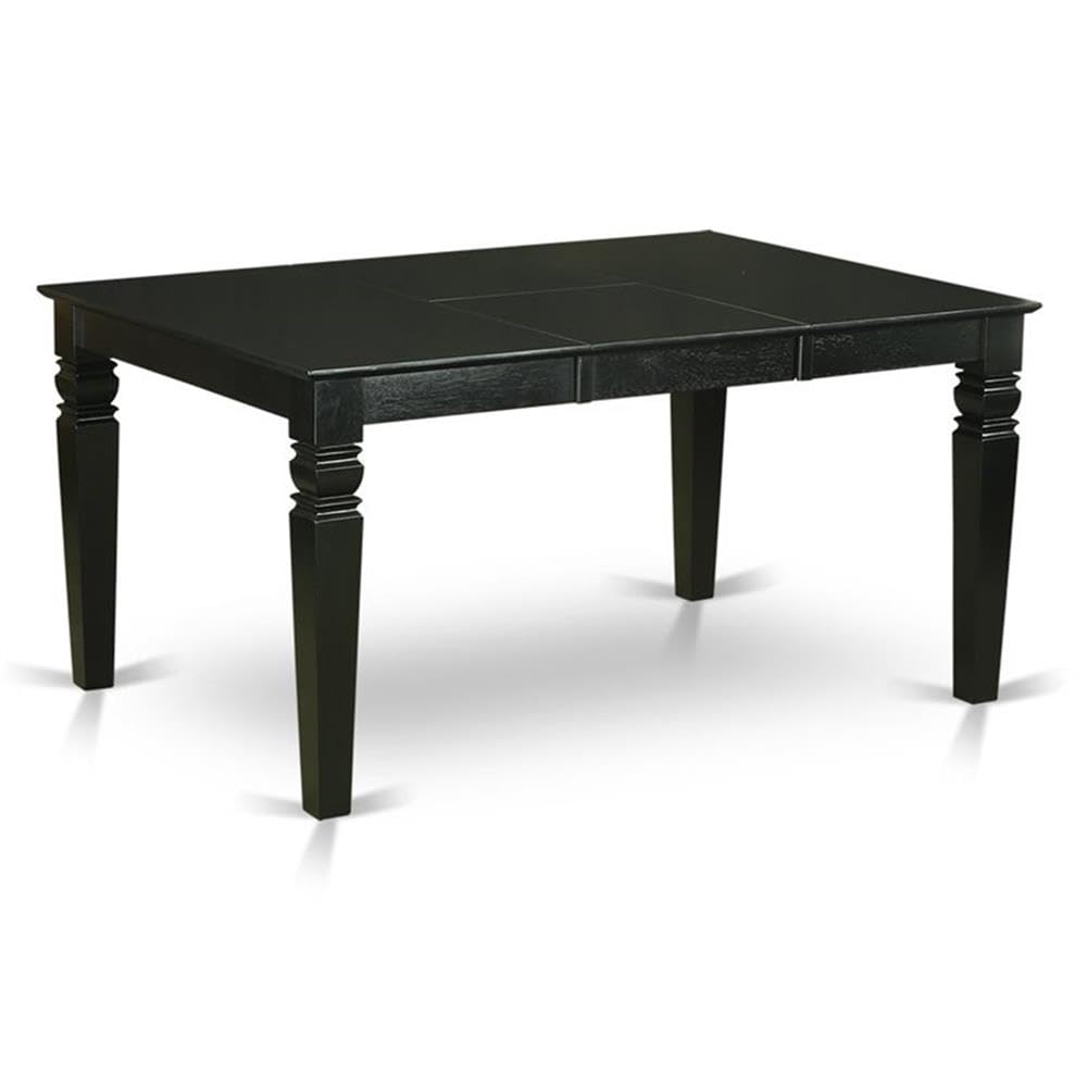 East West Furniture Weba5-Blk-05 5 Piece Modern Dining Table Set Includes A Rectangle Wooden Table With Butterfly Leaf And 4 Grey Linen Fabric Parsons Dining Chairs, 42X60 Inch, Black