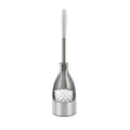 Polder Sleek Stainless Steel Toilet Brush with Caddy, Slim and Discreet Design, Open-Back Design for Odor Control, Rust-Resistan