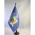 New York Table Flag 5' X 8' - Us State Of New York Desk Flag 21 X 14 Cm - Black Plastic Stick And Base - Az Flag