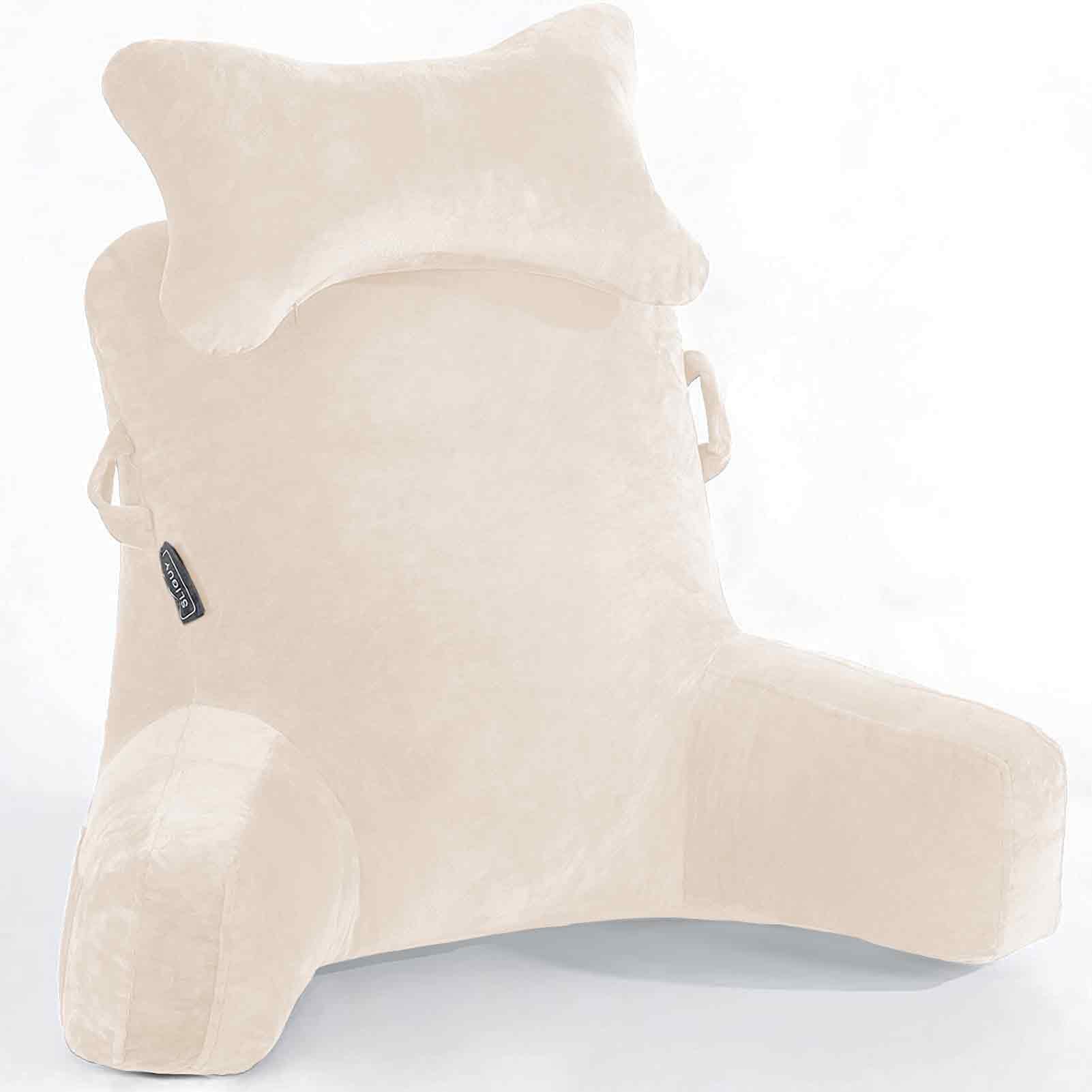Reading Pillow-Extra Large 31' Bed Rest Pillow With Detachable Neck Roll & Arms For Sitting In Bed Or Couch-Backrest Reading Pi