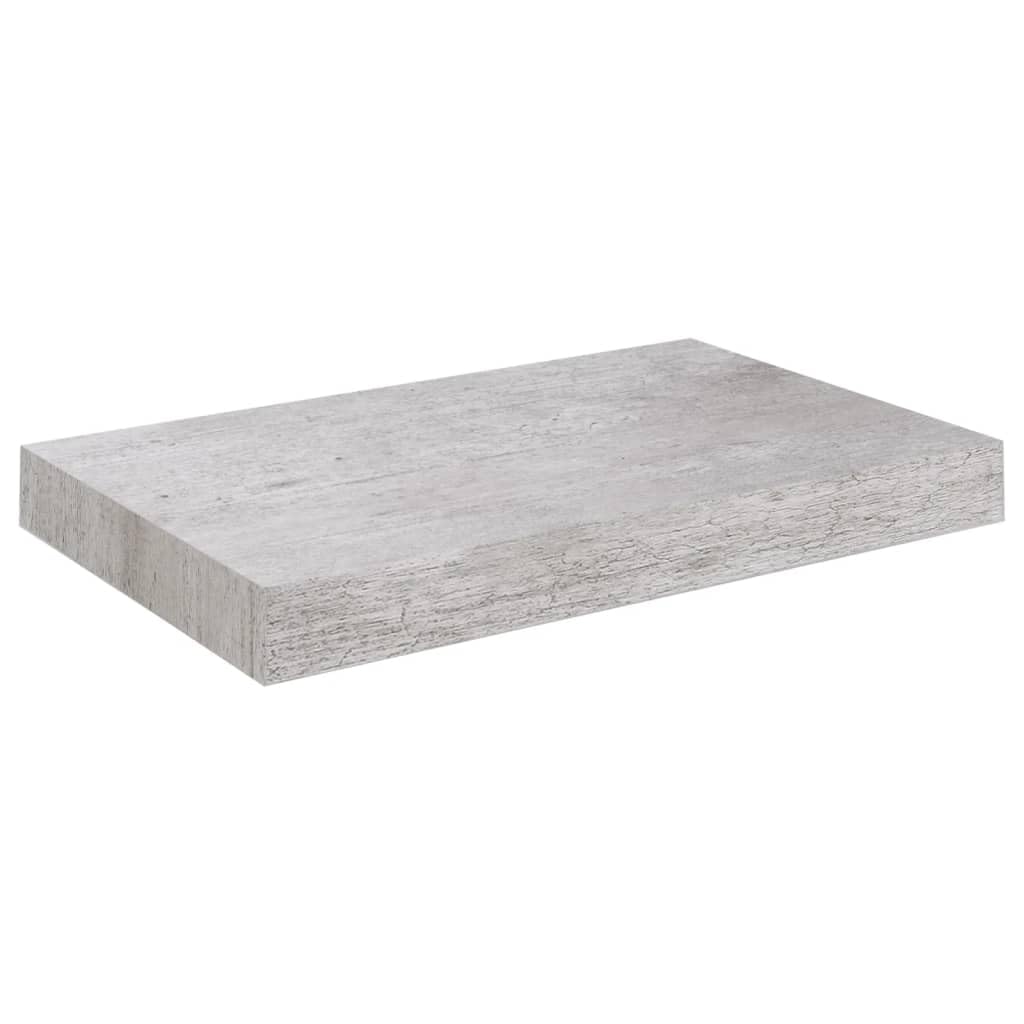 vidaXL Wall Shelves 2 Pieces Grey Cement 80 x 23.5 x 3.8 cm MDF