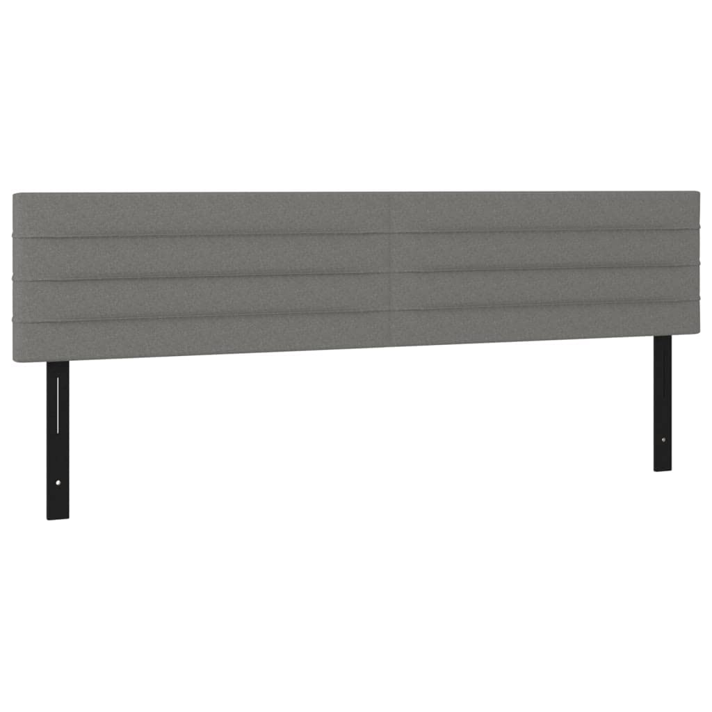 Vidaxl Fabric Headboards In Dark Gray - Adjustable Height, Excellent Back Support, Solid Larch Wood Legs, Easy Assembly, Set Of 2 (100 Characters)
