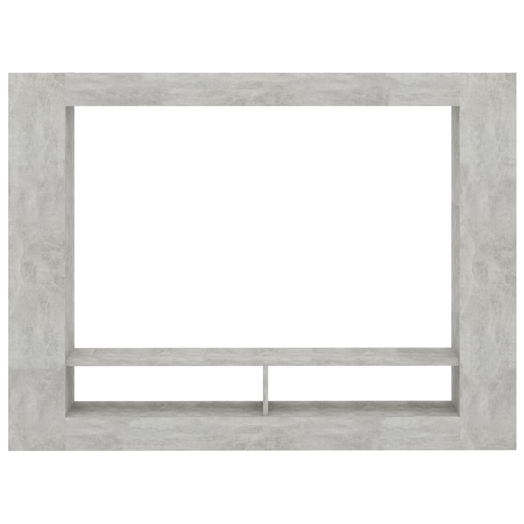 vidaXL Engineered Wood TV Stand - Modern, Stylish Design in Concrete Gray with 2 Open Compartments and 6 Side Shelves, 59.8&quot;x8.7&quot;x44.5&quot;