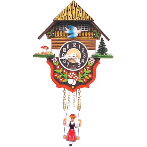 Alexander Taron Importer 166Sq Engstler Battery-Operated Clock-Mini Size-5" H X 4.25" W X 2.75" D, White