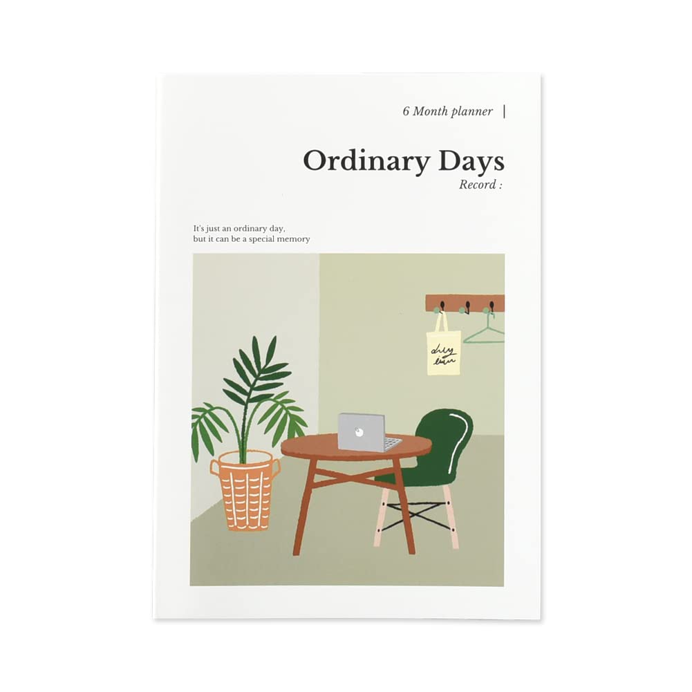 Monolike Ordinary Days Diary 6 Month Planner, Green Day - Academic Planner, Weekly & Monthly Planner, Scheduler