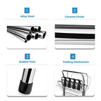 Ustech Luggage Rack-Double Tier With High Back, Chrome, Self Asssembly, Luggage Rack For Guest Room (Pack Of 1)