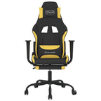 vidaXL Adjustable Gaming Chair with Footrest and High Backrest - Black and Yellow Polyester Fabric, Modern Office and Home Seating Solution