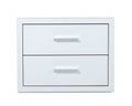 HomeRoots MDF, Steel Modern Glossy White Box Nightstand with Two Drawers