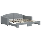 vidaXL Light Gray 2-in-1 Daybed with Trundle - Versatile Sofa Bed for Living Rooms and Bedrooms - Blends Style and Functionality