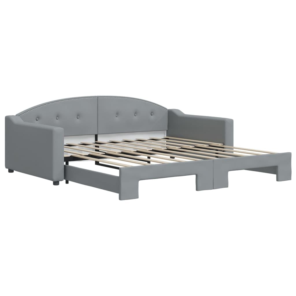 vidaXL Light Gray 2-in-1 Daybed with Trundle - Versatile Sofa Bed for Living Rooms and Bedrooms - Blends Style and Functionality