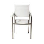 Pangea Home David Aluminum Patio Dining Char in Gray/White (Set of 6)
