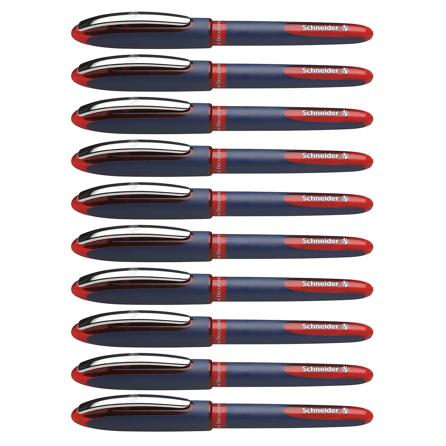 Rediform Psy183002-10 0.6 Mm Schneider One Business Rollerball Pen44; Red - Pack Of 10