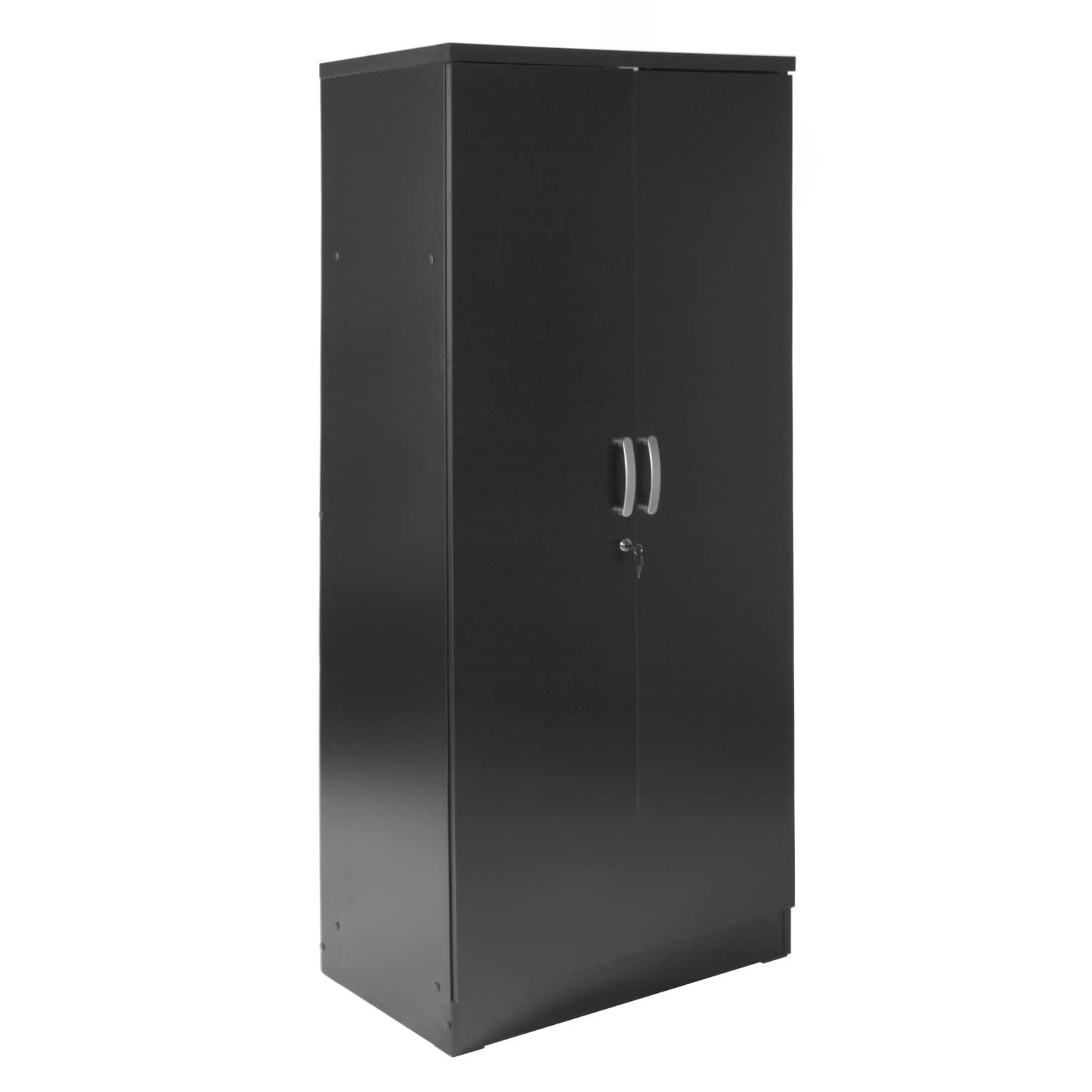 Better Home Products Harmony Wood Two Door Armoire Wardrobe Cabinet in Black