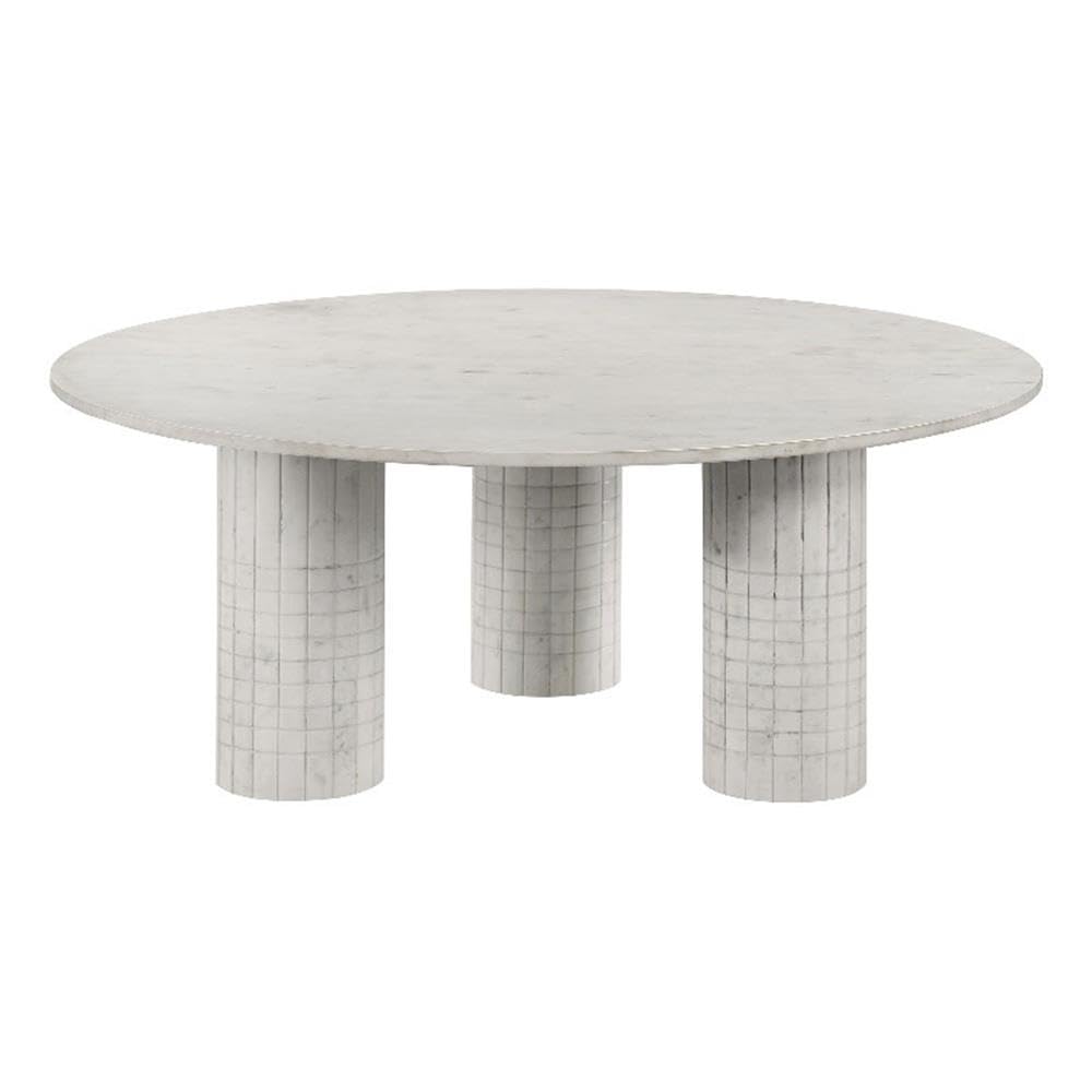 Coaster Astoria Round Genuine Marble Coffee Table White